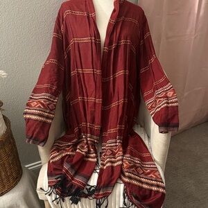 Soft Surroundings XL Aztec shawl kimono